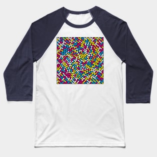 Twisted Metaballs Pattern (CMYK Colour) Baseball T-Shirt